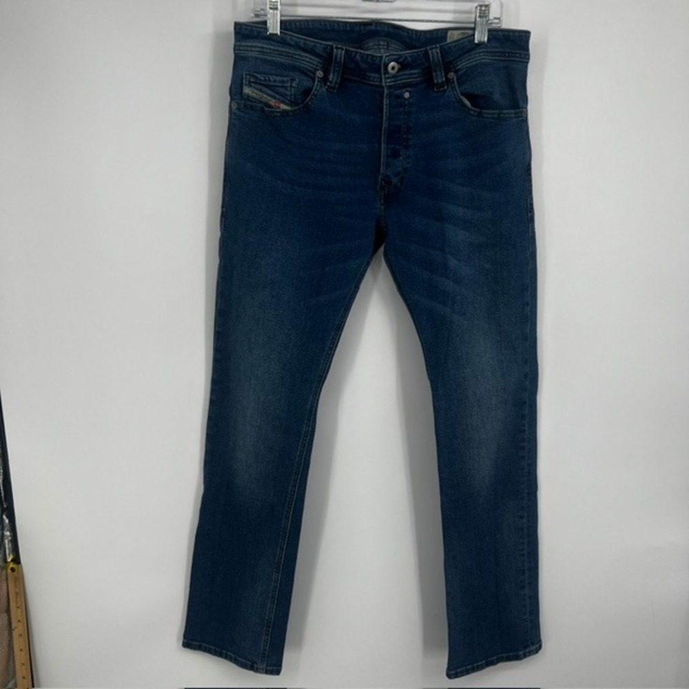 Diesel Safado Regular Slim Straight Jeans Mens 33x30 Blue Stretch C84HV Denim